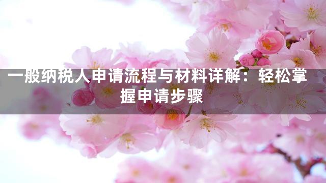 一般纳税人申请流程与材料详解：轻松掌握申请步骤