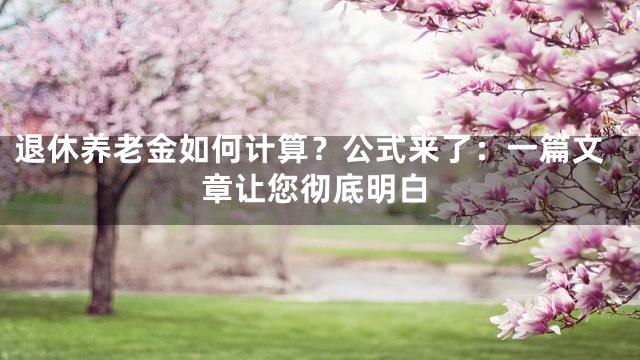 退休养老金如何计算？公式来了：一篇文章让您彻底明白