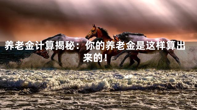 养老金计算揭秘：你的养老金是这样算出来的！