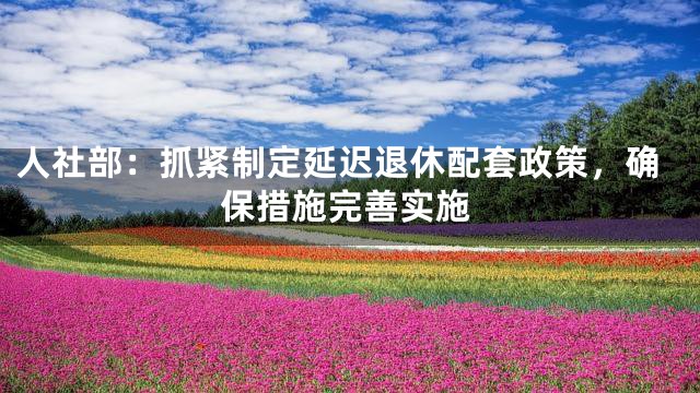 人社部：抓紧制定延迟退休配套政策，确保措施完善实施