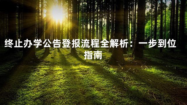 终止办学公告登报流程全解析：一步到位指南