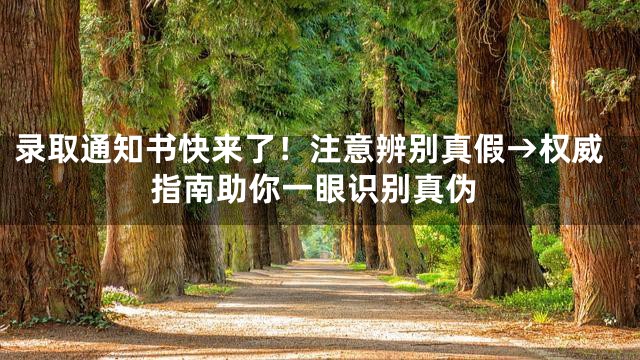 录取通知书快来了！注意辨别真假→权威指南助你一眼识别真伪