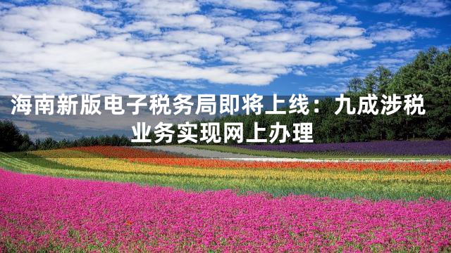 海南新版电子税务局即将上线：九成涉税业务实现网上办理