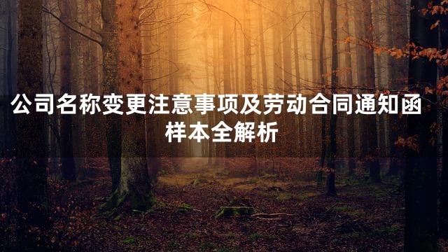 公司名称变更注意事项及劳动合同通知函样本全解析