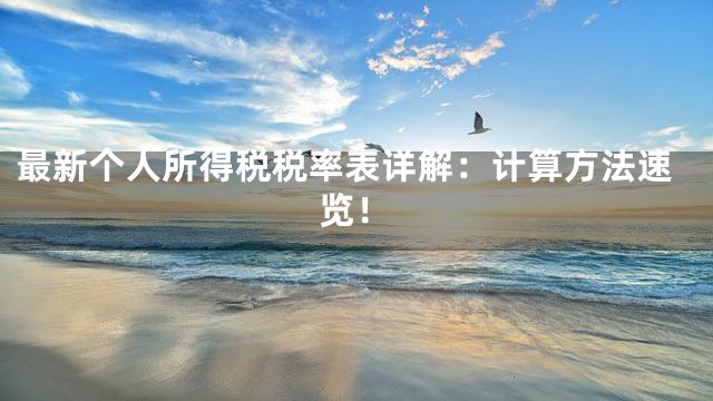 最新个人所得税税率表详解：计算方法速览！