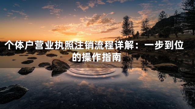 个体户营业执照注销流程详解：一步到位的操作指南