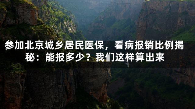 参加北京城乡居民医保，看病报销比例揭秘：能报多少？我们这样算出来
