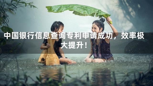 中国银行信息查询专利申请成功，效率极大提升！