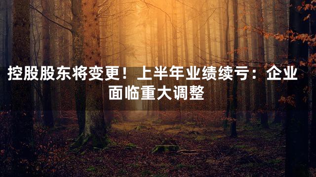 控股股东将变更！上半年业绩续亏：企业面临重大调整