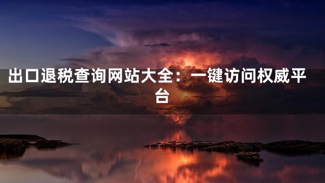 出口退税查询网站大全：一键访问权威平台