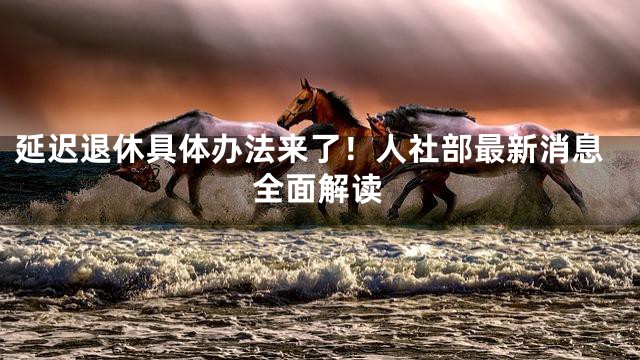 延迟退休具体办法来了！人社部最新消息全面解读