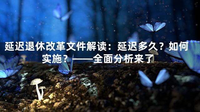 延迟退休改革文件解读：延迟多久？如何实施？——全面分析来了