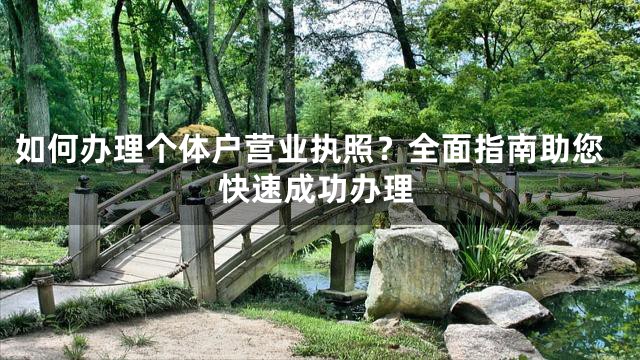 如何办理个体户营业执照？全面指南助您快速成功办理