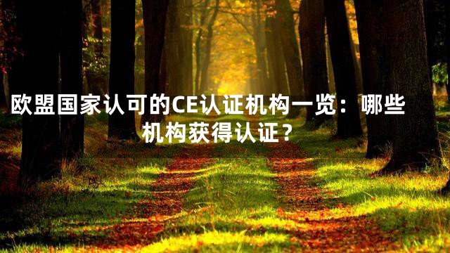 欧盟国家认可的CE认证机构一览：哪些机构获得认证？