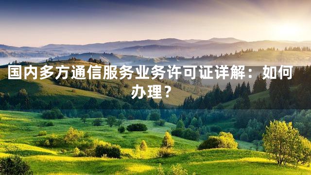 国内多方通信服务业务许可证详解：如何办理？