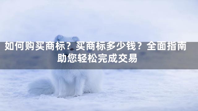 如何购买商标？买商标多少钱？全面指南助您轻松完成交易