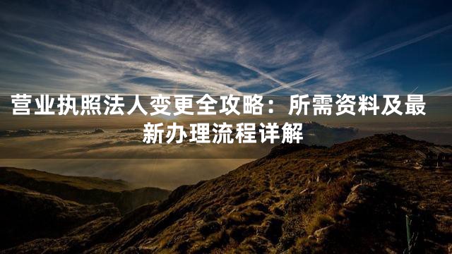 营业执照法人变更全攻略：所需资料及最新办理流程详解