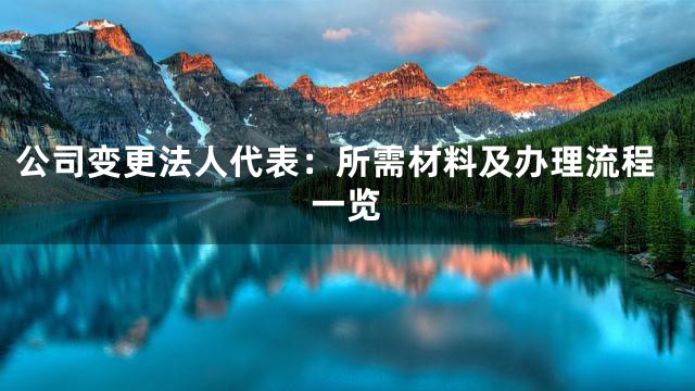 公司变更法人代表：所需材料及办理流程一览