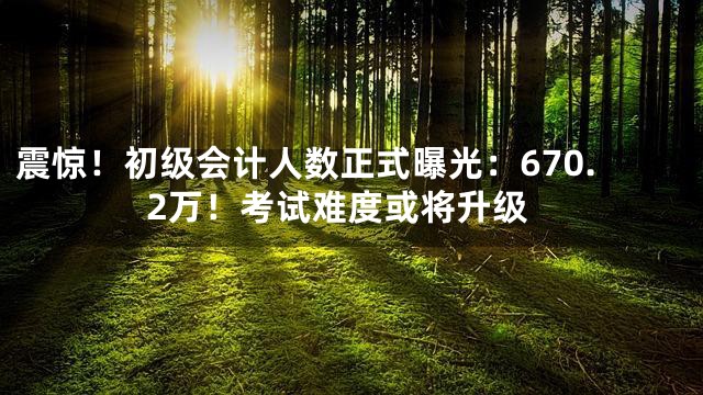 震惊！初级会计人数正式曝光：670.2万！考试难度或将升级