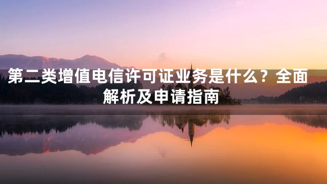 第二类增值电信许可证业务是什么？全面解析及申请指南