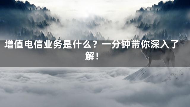 增值电信业务是什么？一分钟带你深入了解！