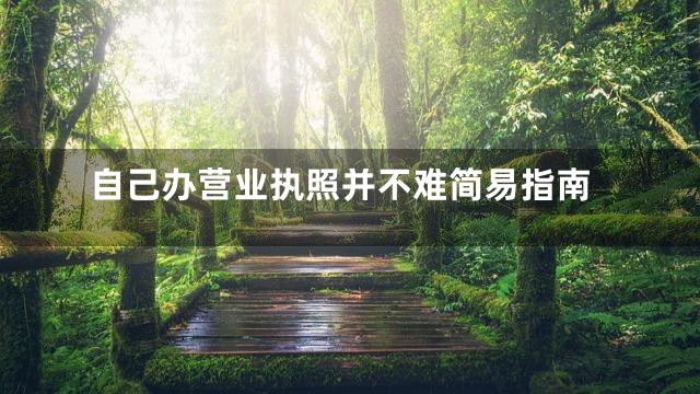 自己办营业执照并不难简易指南