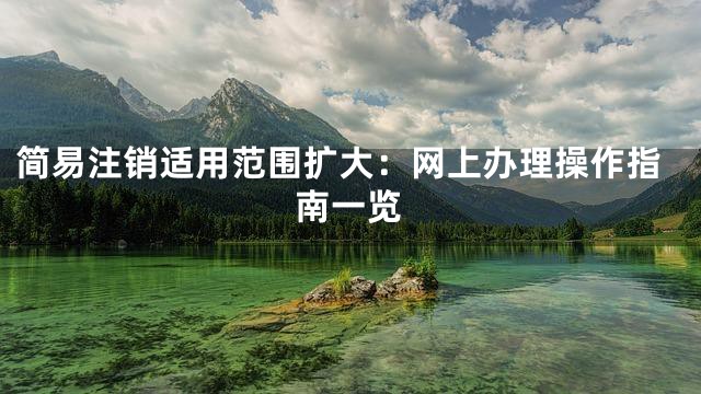 简易注销适用范围扩大：网上办理操作指南一览