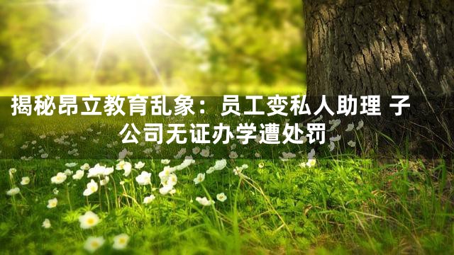 揭秘昂立教育乱象：员工变私人助理 子公司无证办学遭处罚