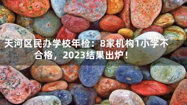 天河区民办学校年检：8家机构1小学不合格，2023结果出炉！