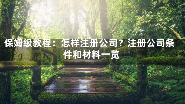 保姆级教程：怎样注册公司？注册公司条件和材料一览