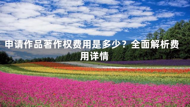 申请作品著作权费用是多少？全面解析费用详情