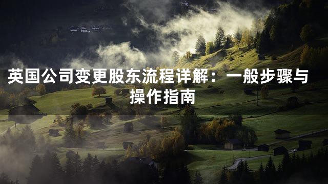 英国公司变更股东流程详解：一般步骤与操作指南