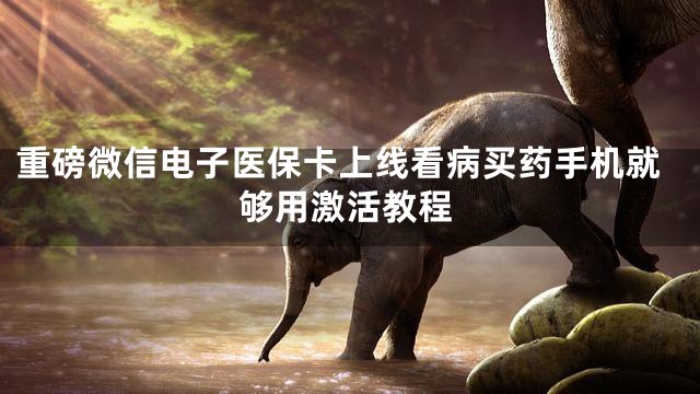 重磅微信电子医保卡上线看病买药手机就够用激活教程