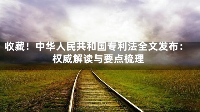 收藏！中华人民共和国专利法全文发布：权威解读与要点梳理