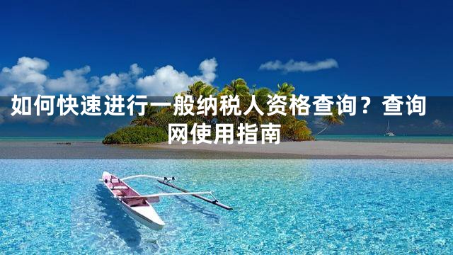 如何快速进行一般纳税人资格查询？查询网使用指南