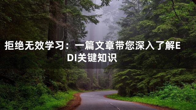 拒绝无效学习：一篇文章带您深入了解EDI关键知识
