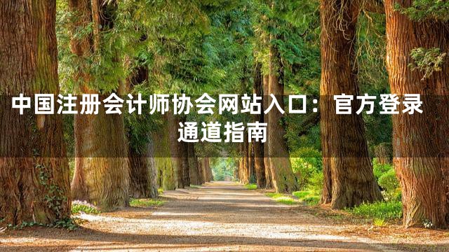 中国注册会计师协会网站入口：官方登录通道指南