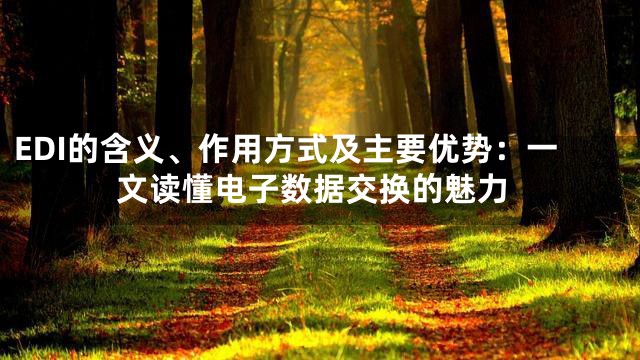 EDI的含义、作用方式及主要优势：一文读懂电子数据交换的魅力