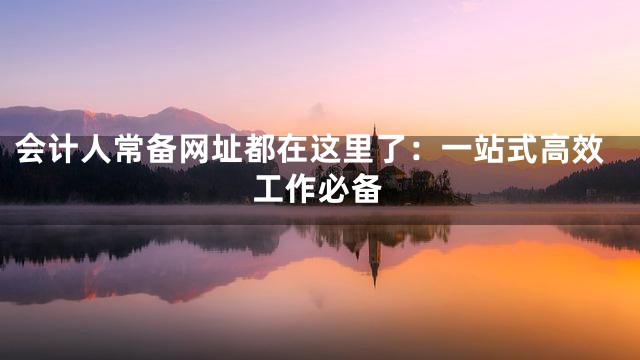 会计人常备网址都在这里了：一站式高效工作必备