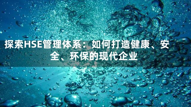 探索HSE管理体系：如何打造健康、安全、环保的现代企业
