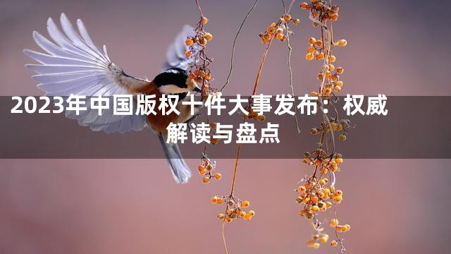 2023年中国版权十件大事发布：权威解读与盘点