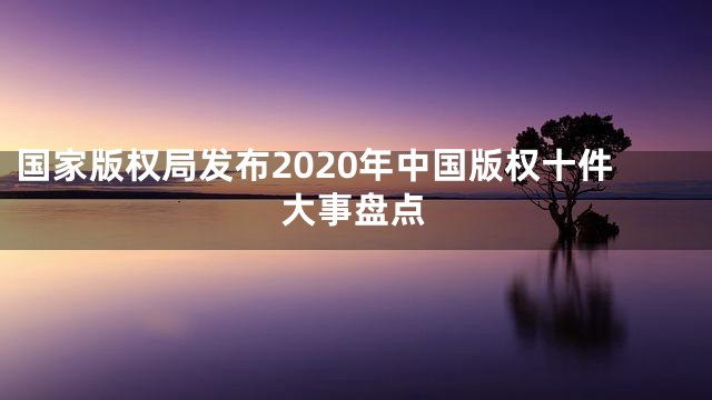 国家版权局发布2020年中国版权十件大事盘点
