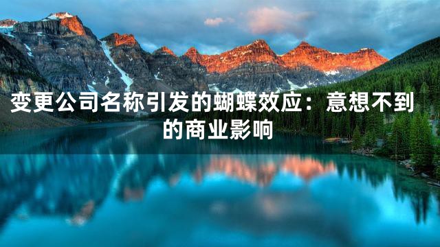 变更公司名称引发的蝴蝶效应：意想不到的商业影响