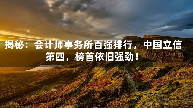 揭秘：会计师事务所百强排行，中国立信第四，榜首依旧强劲！