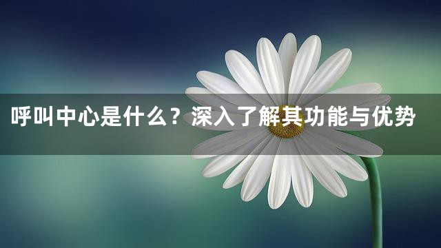 呼叫中心是什么？深入了解其功能与优势