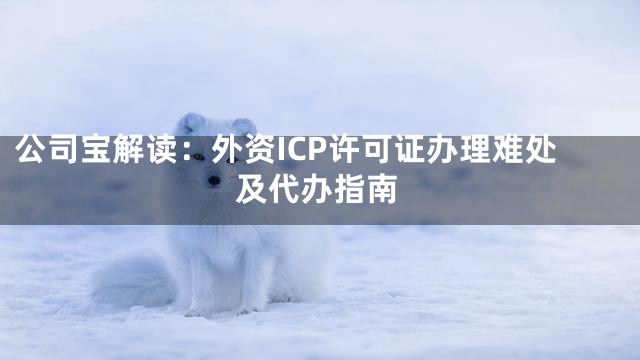 公司宝解读：外资ICP许可证办理难处及代办指南