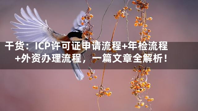 干货：ICP许可证申请流程+年检流程+外资办理流程，一篇文章全解析！