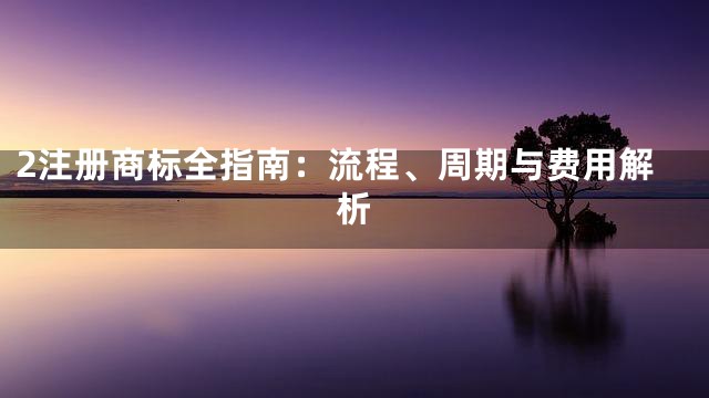 2注册商标全指南：流程、周期与费用解析