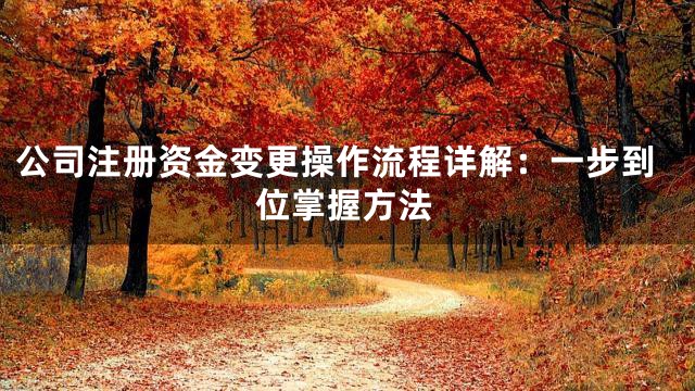 公司注册资金变更操作流程详解：一步到位掌握方法