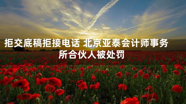 拒交底稿拒接电话 北京亚泰会计师事务所合伙人被处罚